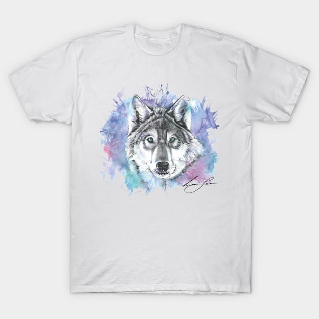 Winters Wolf T-Shirt by Lcrossart